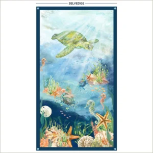 Windham Fabrics Ocean Life by Leslie Trimbach for Whistler Studios 24" Turtle Panel