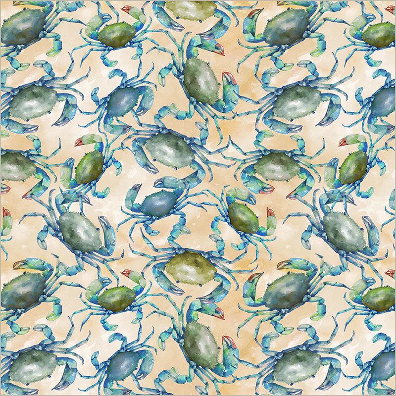 Windham Fabrics Ocean Life by Leslie Trimbach for Whistler Studios - 54987-3 Sand - Crab Consortium