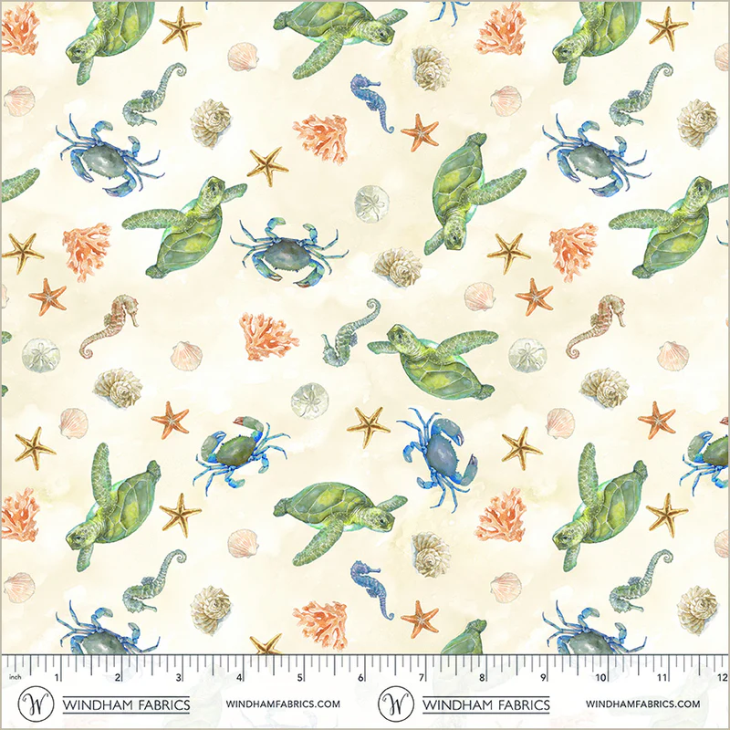 Windham Fabrics Ocean Life by Leslie Trimbach for Whistler Studios - 54988-4 Ivory - Undersea Life - Image 3