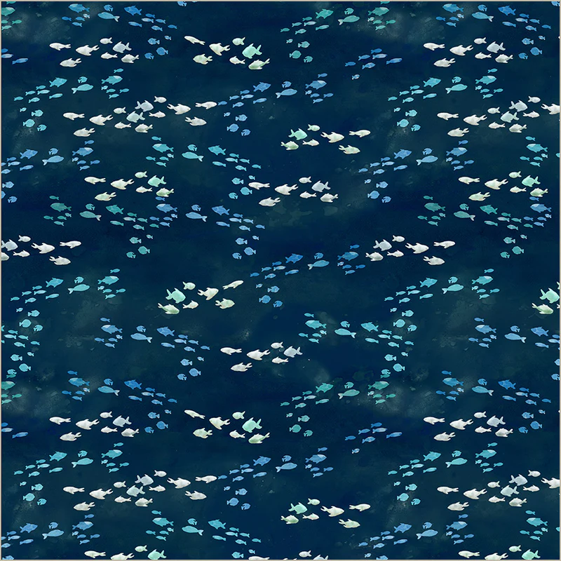 Windham Fabrics Ocean Life by Leslie Trimbach for Whistler Studios - 54989-6 Marine - Shoal