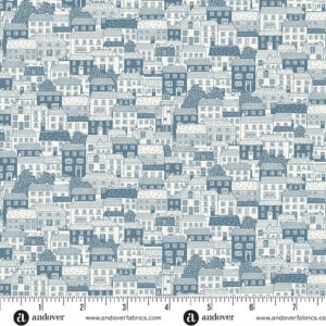 Andover - Driftwood by Makower UK - MU-173-B Blue Cottages