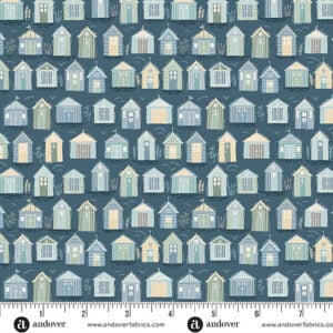 Andover - Driftwood by Makower UK - MU-174-B Blue Beach Huts