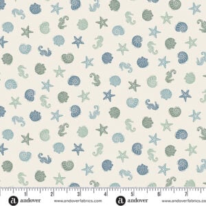 Andover - Driftwood by Makower UK - MU-175-Q Cream Sealife