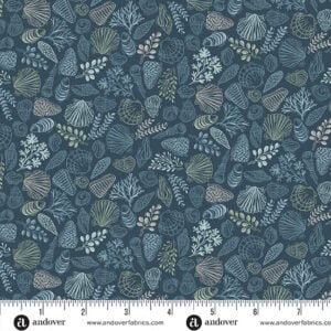 Andover - Driftwood by Makower UK - MU-176-B Blue Shells