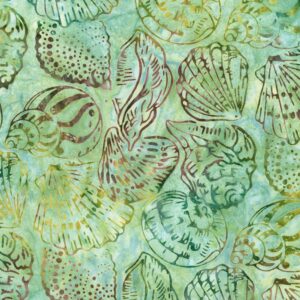 Robert Kaufman Artisan Batiks: Coastal Shells by Lunn Studios - AMD-23495-211 Island Green