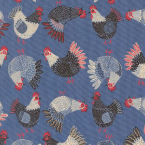 Moda - The Henhouse by Gingiber - 48433 19 Cobalt Tossed Chickens