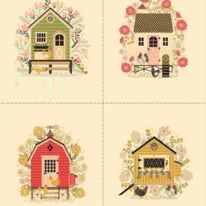 Moda The Henhouse by Gingiber - 48439 11 The Henhouse Block Panel 36" x 44"