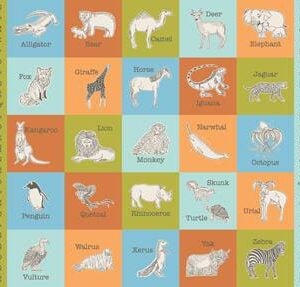 Moda Animal Park Fun by Stacy Iest Hsu - 20968 11 Multi Animal Park Block Panel 36" x 44"