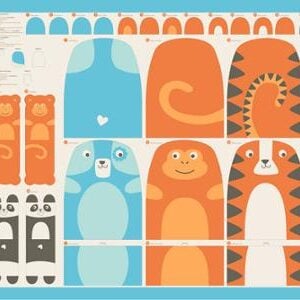Moda Animal Park Fun by Stacy Iest Hsu - 20969 11 Animal Stuffies Panel 36" x 60"
