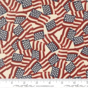 Moda - America 250 Years by Deb Strain - 56180 11 Parchment Waving Flags