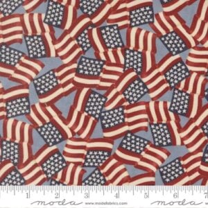 Moda - America 250 Years by Deb Strain - 56180 16 Steel Blue Waving Flags