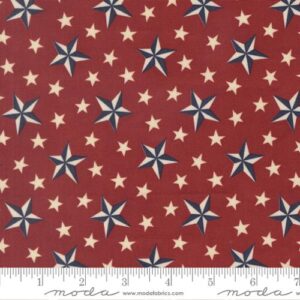 Moda - America 250 Years by Deb Strain - 56181 12 Brave Crimson Tossed Stars