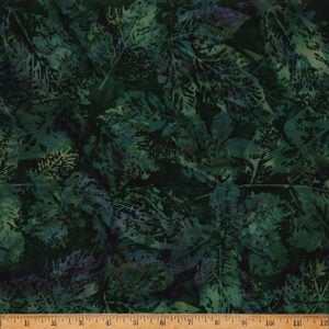 Hoffman Bali Batik X2650-272 Mallard X-Ray Leaves