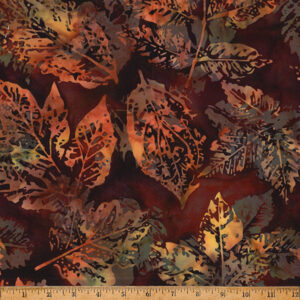 Hoffman Bali Batik X2650-428 Mulberry X-Ray Leaves