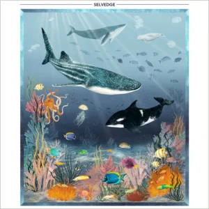 Windham Fabrics Deep Blue by Katherine Quinn - 55253DP-1 36" x 42" Beyond the Reef Panel