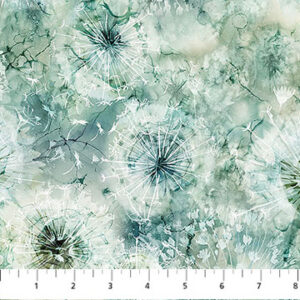 Northcott Fabrics - Whisper - 28702-64 Medium Teal Multi Packed Seed Pods