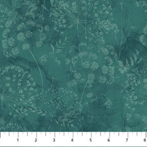 Northcott Fabrics - Whisper - 28707-68 Teal Flower Blender