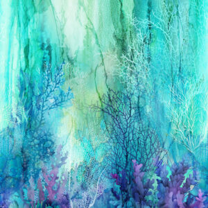 Northcott Fabrics - Coral Reef - DP28876-66 Turquoise Multi Ombre Full Width Border