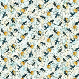 Northcott Fabrics - Raven's Call - DP28947-10 White Multi Raven Moon