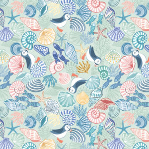 Seas the Day by Lewis & Irene UK - L3B Puffins and Shells