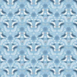 Seas the Day by Lewis & Irene UK - L6C Blue Mirrored Puffin
