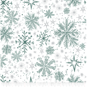 Benartex Magical Season - 16727P-90 White/Teal Snow Frost