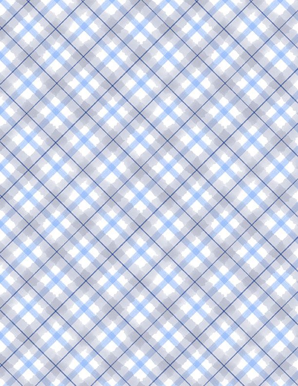 an image of gray, white, and blue plaid fabric