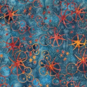 Island Batik / Lumin Fabrics 712501838 - Sea Urchins - Multi Blue Orange