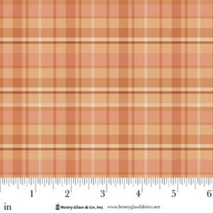 an image of peach and light orange plaid fabric