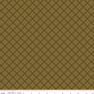 an image of olive green fabric with a pattern of diagonal plaid