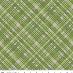 an image of green diagonal plaid fabric