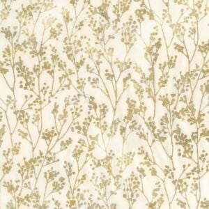 an image of cream fabric with a pattern of taupe sprigs