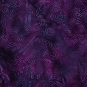 an image of dark purple fabric with an allover pattern of dragonflies and leaves