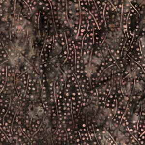 an image of dark brown fabric with a pattern of scattered lines and dots