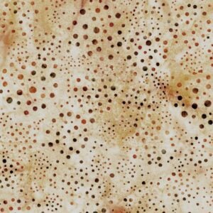 an image of cream and tan fabric with a pattern of swirled darker brown dots