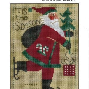 an image of the 2026 Prairie Schooler Santa cross stitch pattern