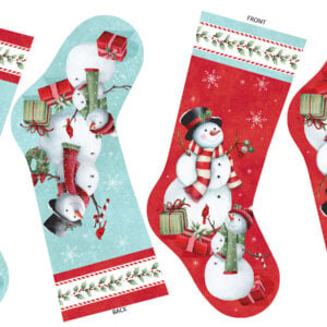 an image of a rectangle panel printed with 4 stockings to cut out, 2 front pieces and 2 back pieces
