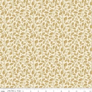 Riley Blake - Poinsettias At Christmas - Holly - CF17636 Cream