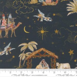 Moda - Silent Night by Watercolour Heart - 40050 12 Blue/Multi - Holy Night