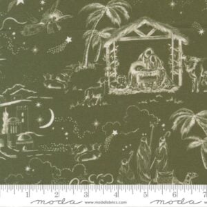 Moda - Silent Night by Watercolour Heart - 40051 17 Green/Cream - Holly