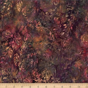an image of batik fabric with a leafy pattern