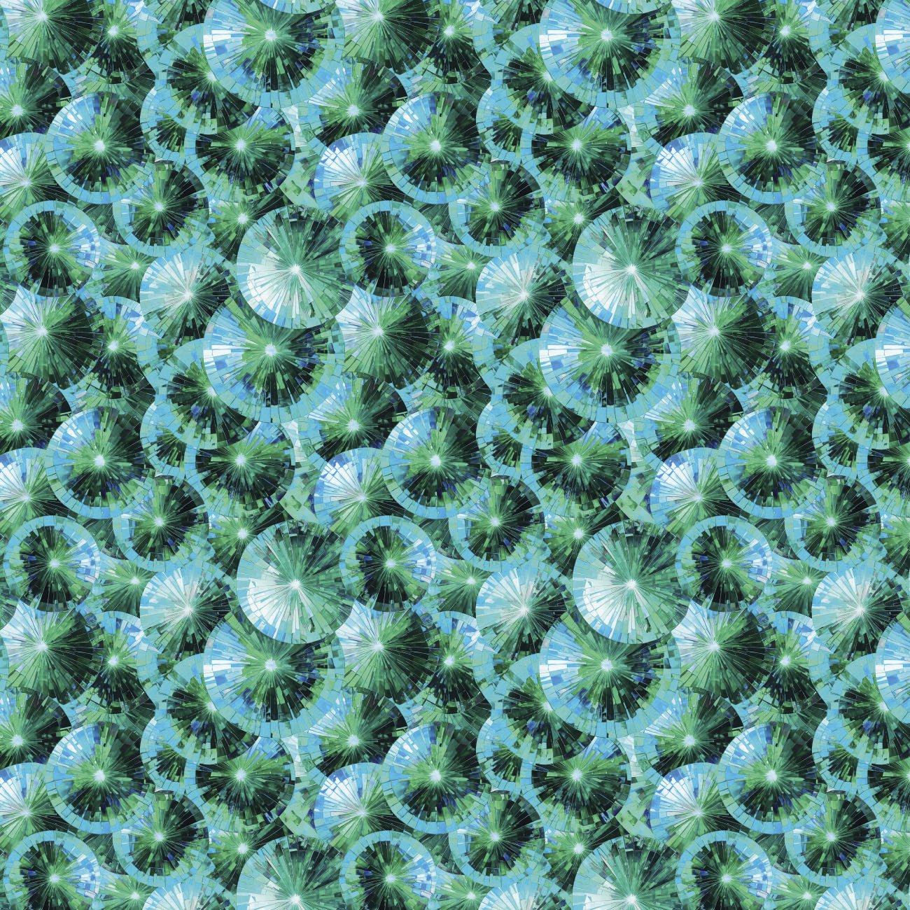 Camelot Fabrics - Kaleidoscope - Stained Glass Umbrellas - 16250201-02 Aqua