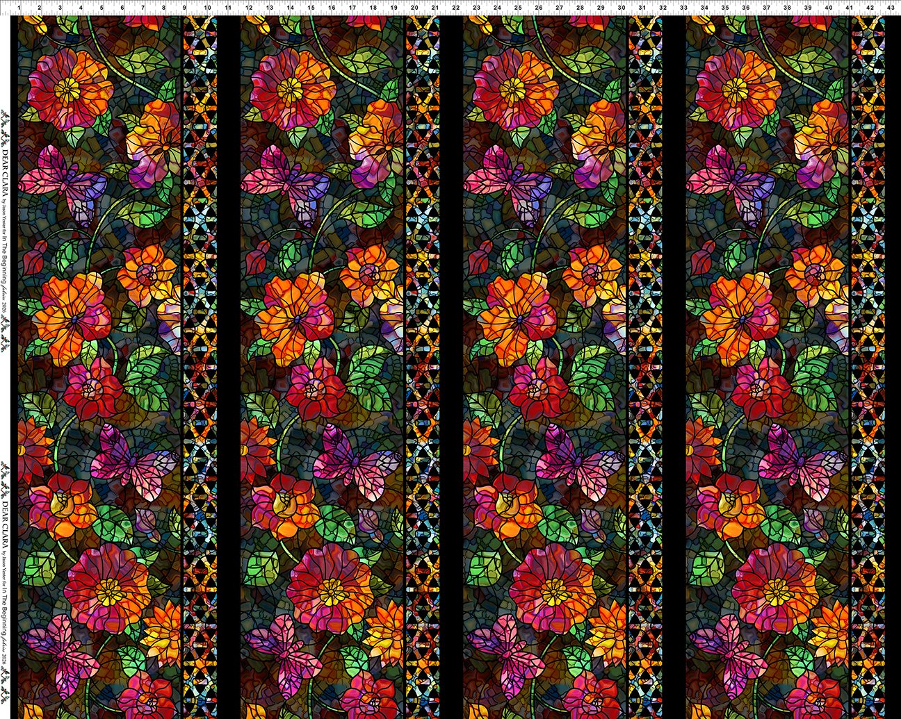 In The Beginning Fabrics - Dear Clara - Border - 1DCL-1 Black
