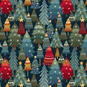 Henry Glass & Co - Nordic Holiday Village - Forest - 3606-77 Blue