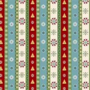 Henry Glass & Co - Nordic Holiday Village - Stripe - 3611-17 Multi