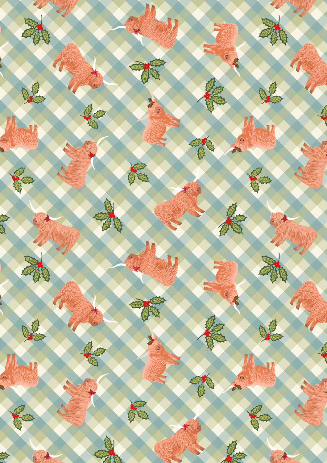 Lewis & Irene UK - Celtic Christmas - Gingham - C135B Icy Meadow