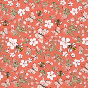 Poppie Cotton - Homegrown Preserves - Honeybee Meadow - HG26802 Red